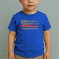 Thin Red Line Fire Fire And Rescue American Flag Gift Toddler T-Shirt thumb 2