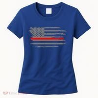 Thin Red Line Fire Fire And Rescue American Flag Gift Women's T-Shirt thumb 0