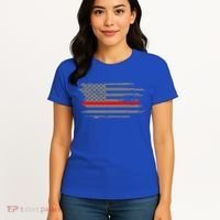 Thin Red Line Fire Fire And Rescue American Flag Gift Women's T-Shirt thumb 4