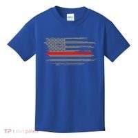 Thin Red Line Fire Fire And Rescue American Flag Gift Kids T-Shirt thumb 0