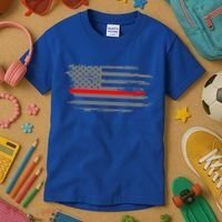 Thin Red Line Fire Fire And Rescue American Flag Gift Kids T-Shirt thumb 3