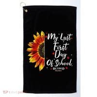 Teachers Retirement My Last First Day Of School Funny Golf Towel thumb 0