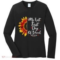 Teachers Retirement My Last First Day Of School Funny Women's Long Sleeve Shirt thumb 0