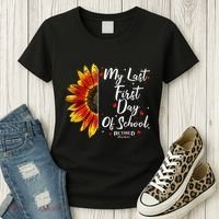 Teachers Retirement My Last First Day Of School Funny Women's T-Shirt thumb 3