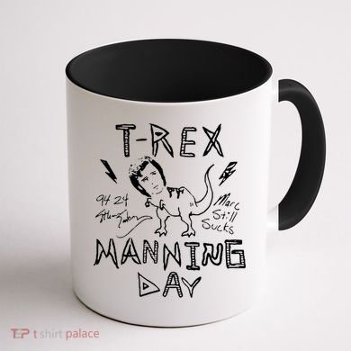 T Rex Manning Day Retro 90s Coffee Mug back