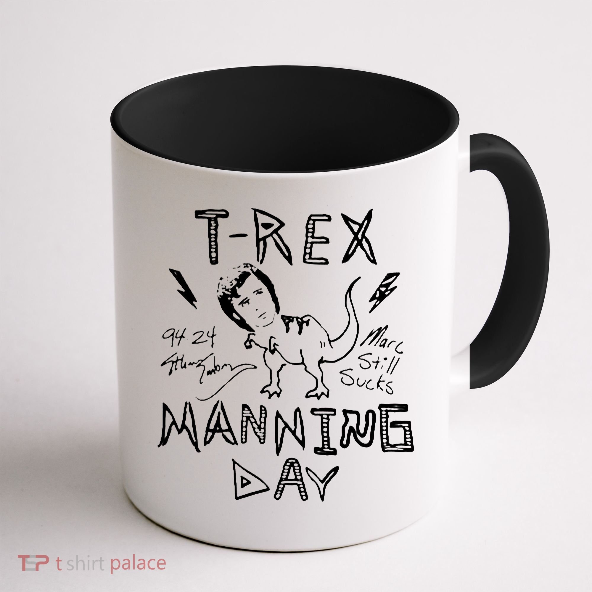 T Rex Manning Day Retro 90s Coffee Mug