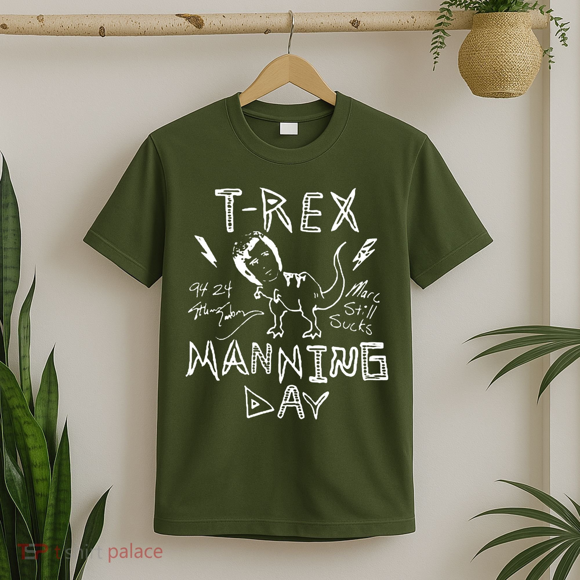 T Rex Manning Day Retro 90s T-Shirt