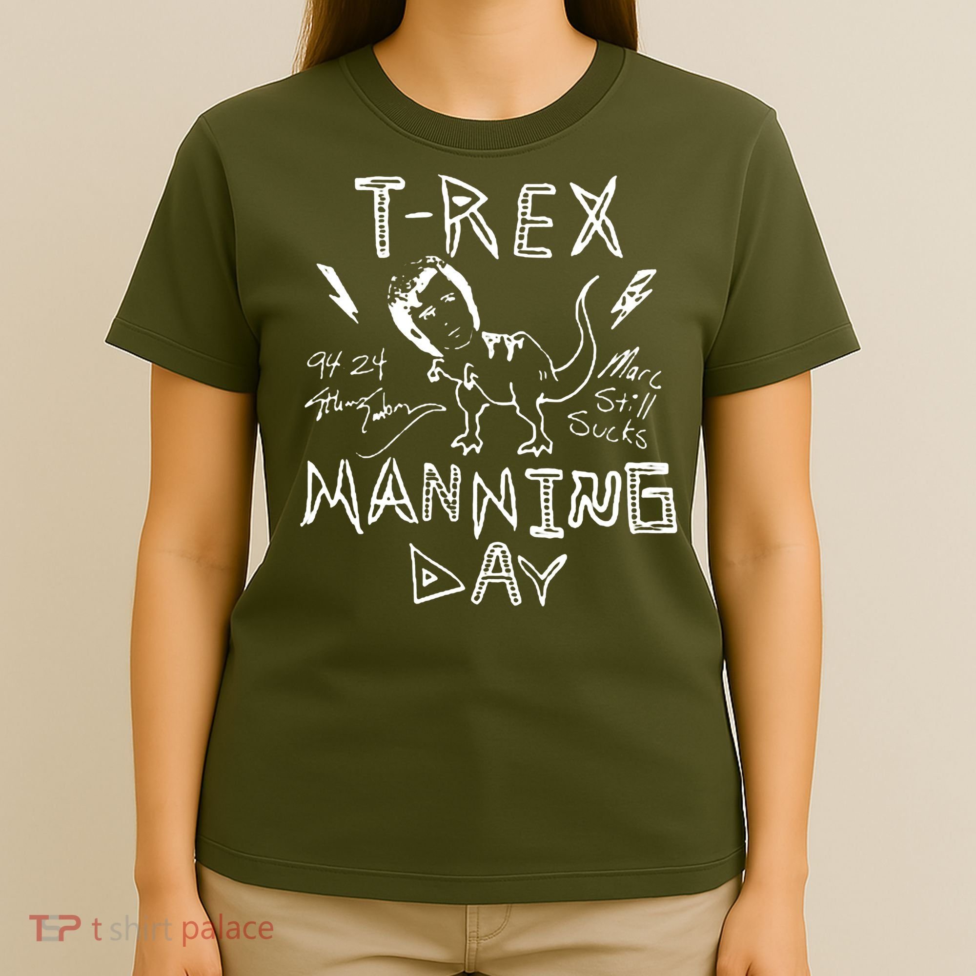 T Rex Manning Day Retro 90s T-Shirt