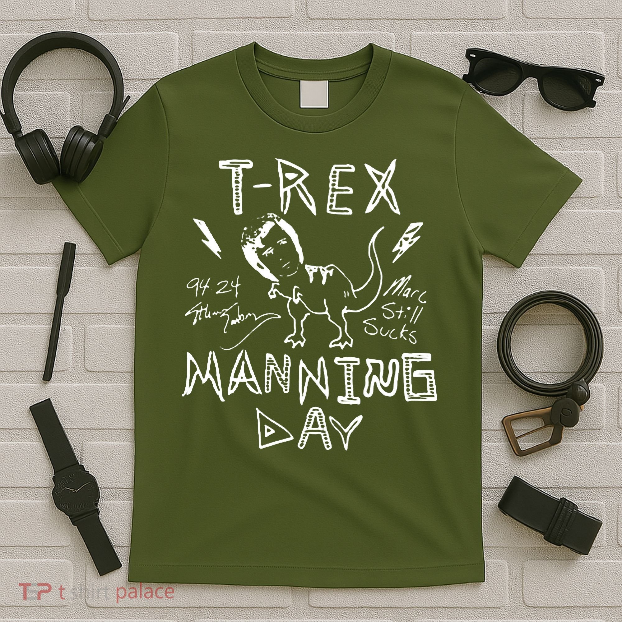 T Rex Manning Day Retro 90s T-Shirt