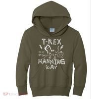 T Rex Manning Day Retro 90s Kids Hoodie thumb 0
