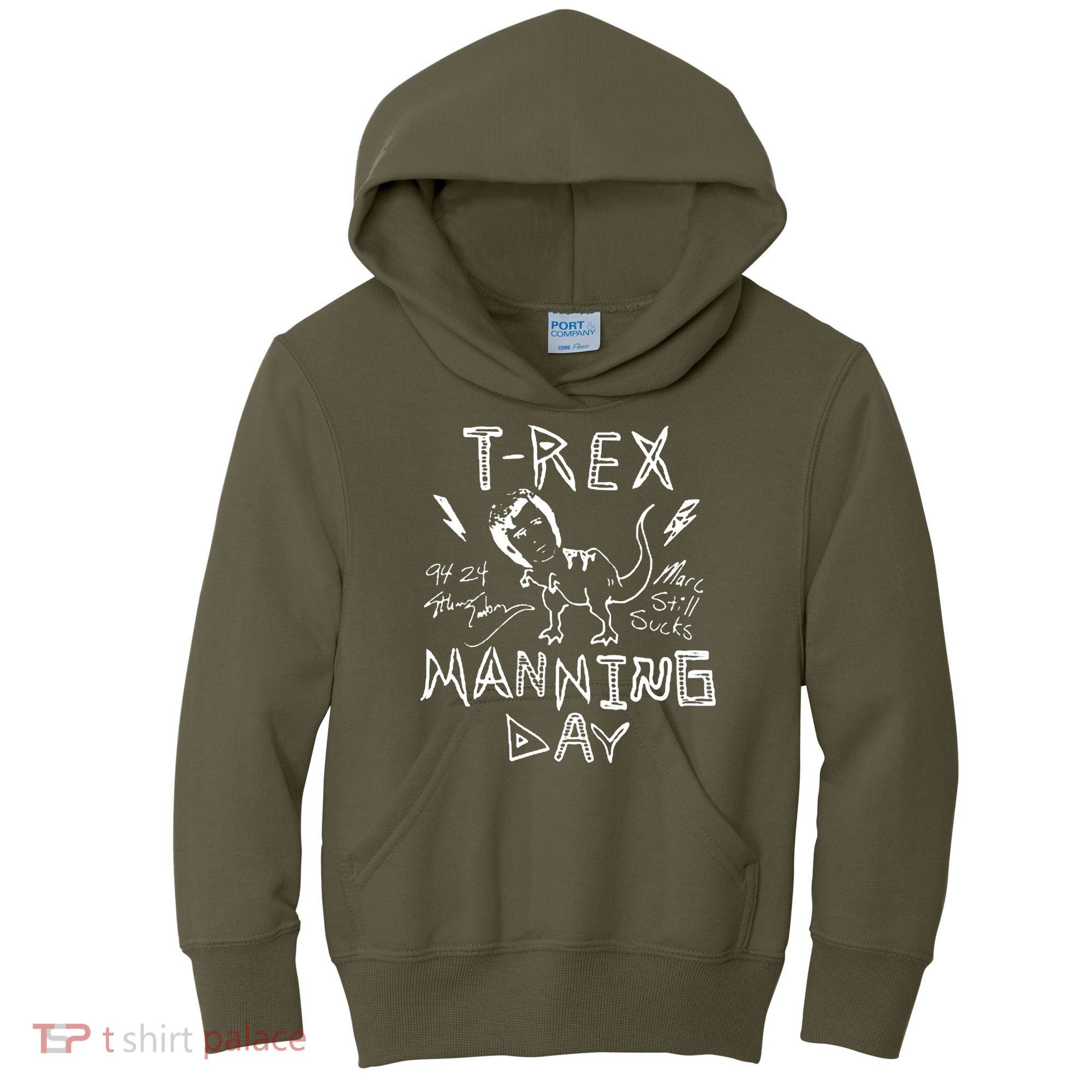 T Rex Manning Day Retro 90s Kids Hoodie