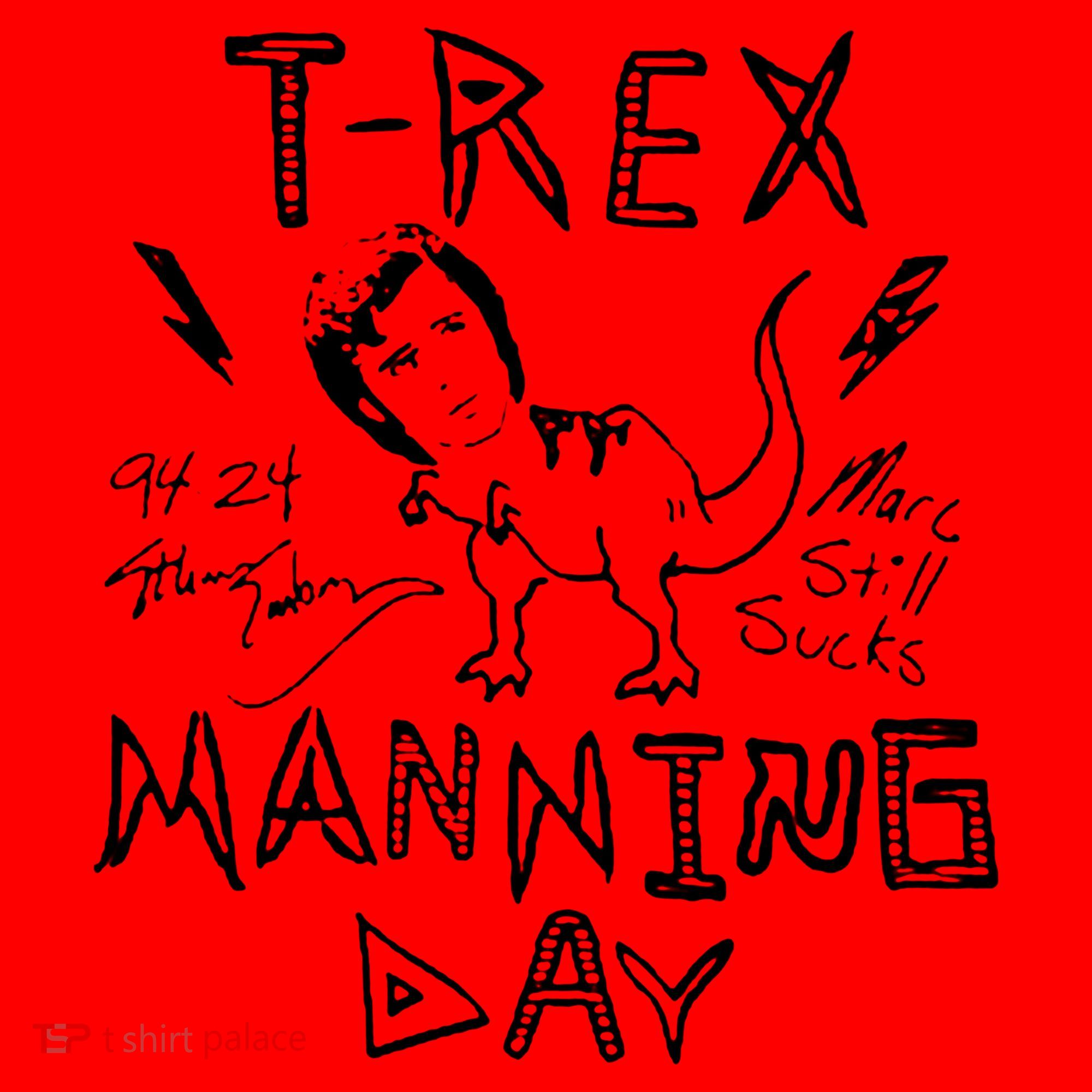 T Rex Manning Day Retro 90s Santa Hat