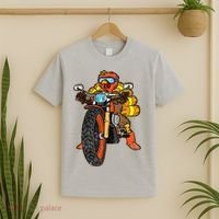 Turkey Riding Motorcycle Thanksgiving Day Cool Biker Rider T-Shirt thumb 2