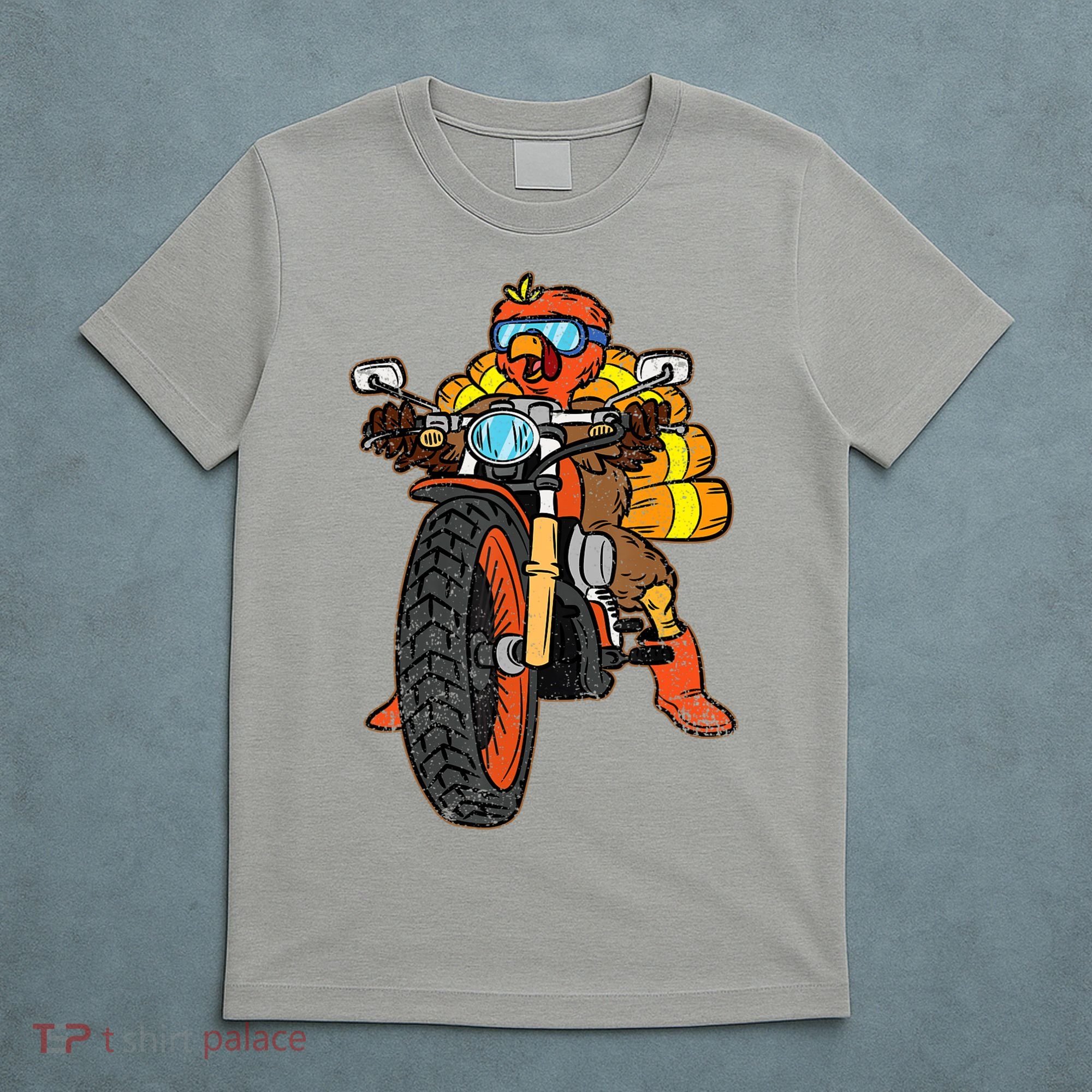 Turkey Riding Motorcycle Thanksgiving Day Cool Biker Rider T-Shirt