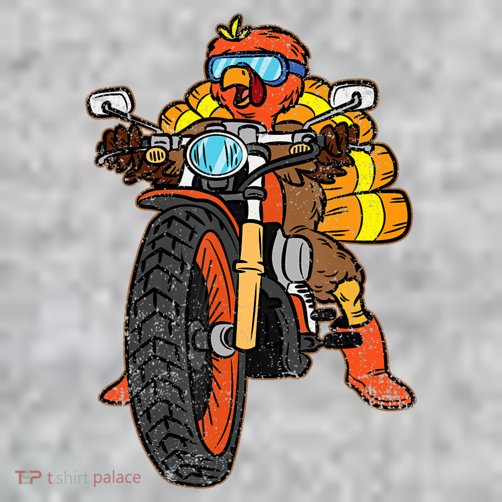 Turkey Riding Motorcycle Thanksgiving Day Cool Biker Rider T-Shirt