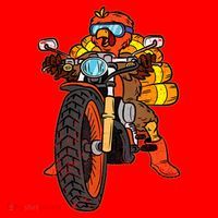 Turkey Riding Motorcycle Thanksgiving Day Cool Biker Rider Santa Hat thumb 1