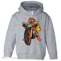 Turkey Riding Motorcycle Thanksgiving Day Cool Biker Rider Toddler Hoodie thumb 0