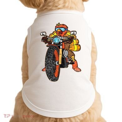 Turkey Riding Motorcycle Thanksgiving Day Cool Biker Rider Doggie Tank