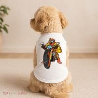 Turkey Riding Motorcycle Thanksgiving Day Cool Biker Rider Doggie Tank thumb 2