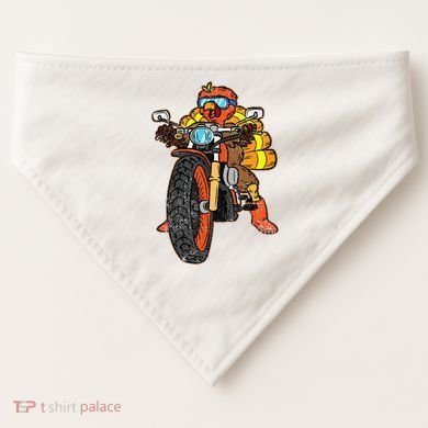 Turkey Riding Motorcycle Thanksgiving Day Cool Biker Rider USA-Made Doggie Bandana