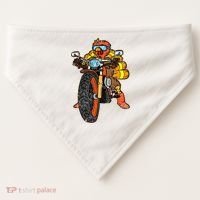 Turkey Riding Motorcycle Thanksgiving Day Cool Biker Rider USA-Made Doggie Bandana thumb 0