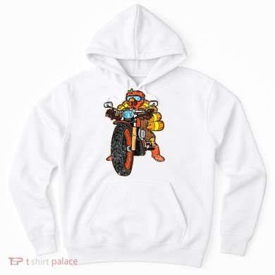 Turkey Riding Motorcycle Thanksgiving Day Cool Biker Rider Hoodie
