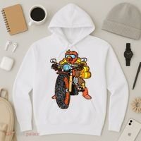 Turkey Riding Motorcycle Thanksgiving Day Cool Biker Rider Hoodie thumb 3