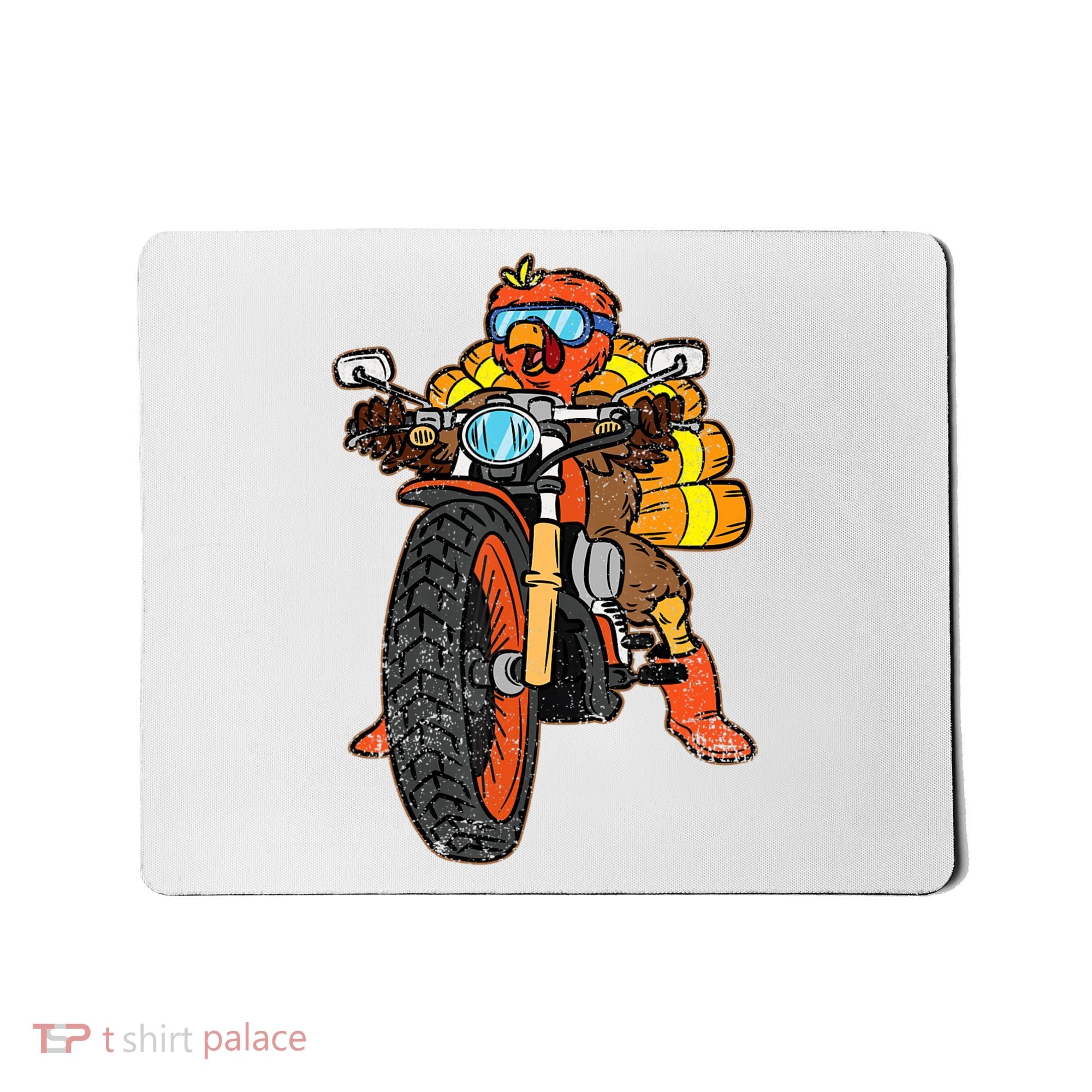 Turkey Riding Motorcycle Thanksgiving Day Cool Biker Rider Mousepad