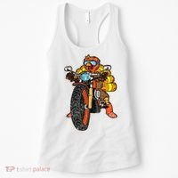 Turkey Riding Motorcycle Thanksgiving Day Cool Biker Rider Women's Tank Top thumb 0