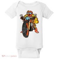 Turkey Riding Motorcycle Thanksgiving Day Cool Biker Rider Baby Bodysuit thumb 0