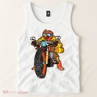Turkey Riding Motorcycle Thanksgiving Day Cool Biker Rider Tank Top thumb 2