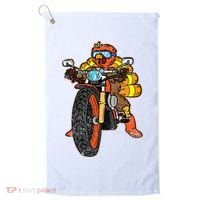 Turkey Riding Motorcycle Thanksgiving Day Cool Biker Rider Golf Towel thumb 0
