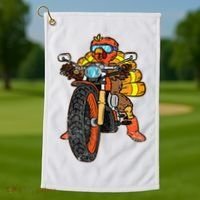 Turkey Riding Motorcycle Thanksgiving Day Cool Biker Rider Golf Towel thumb 1