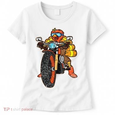 Turkey Riding Motorcycle Thanksgiving Day Cool Biker Rider Women's T-Shirt