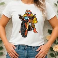 Turkey Riding Motorcycle Thanksgiving Day Cool Biker Rider Women's T-Shirt thumb 2