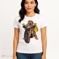 Turkey Riding Motorcycle Thanksgiving Day Cool Biker Rider Women's T-Shirt thumb 4