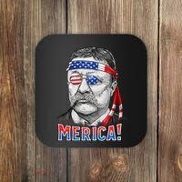 Theodore Roosevelt Merica 4th July Usa Us President Coaster thumb 0