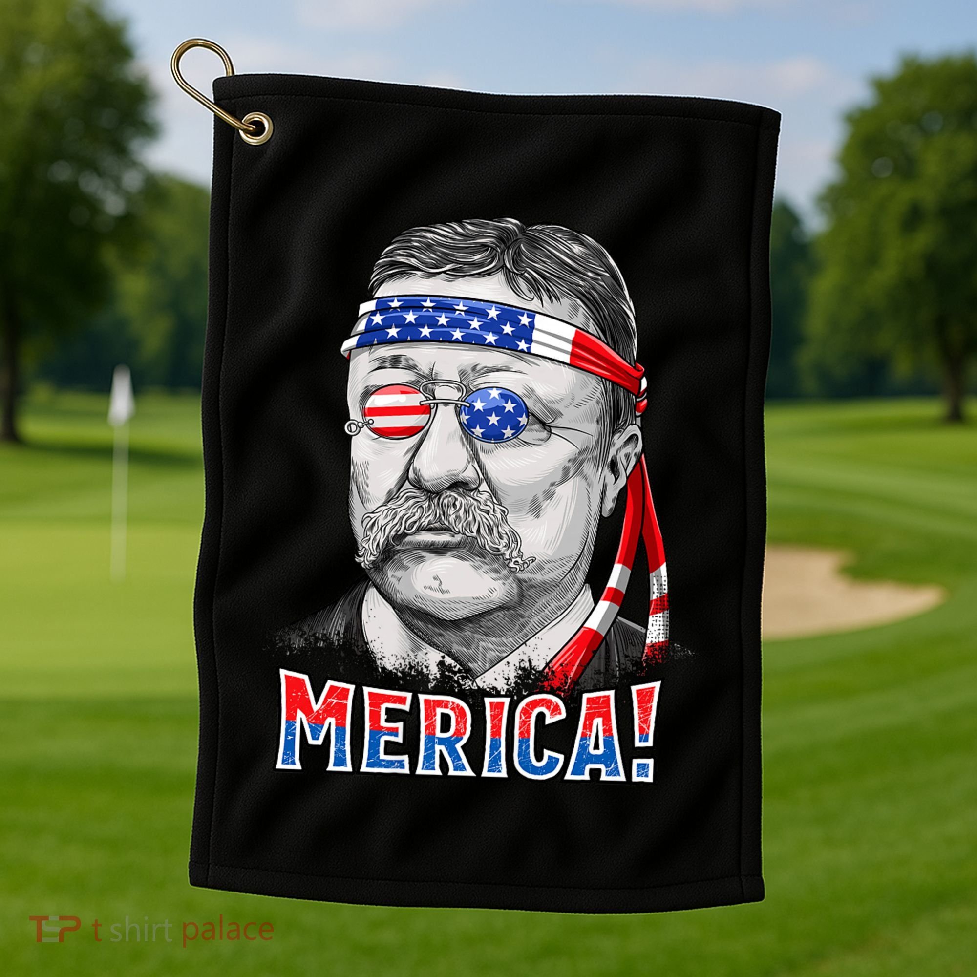 Theodore Roosevelt Merica 4th July Usa Us President Golf Towel