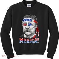 Theodore Roosevelt Merica 4th July Usa Us President Kids Sweatshirt thumb 0