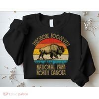 Theodore Roosevelt National Park North Dakota Buffalo Retro Sweatshirt thumb 2