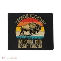 Theodore Roosevelt National Park North Dakota Buffalo Retro Mousepad thumb 0