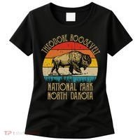 Theodore Roosevelt National Park North Dakota Buffalo Retro Women's T-Shirt thumb 0