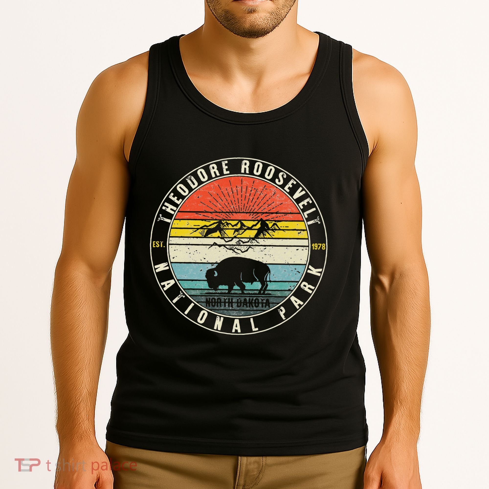 Theodore Roosevelt National Park North Dakota Hiker Souvenir Tank Top