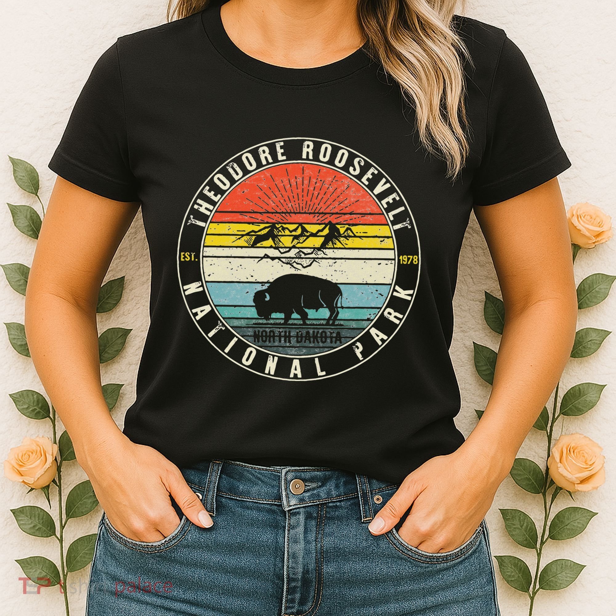 Theodore Roosevelt National Park North Dakota Hiker Souvenir Women's T-Shirt