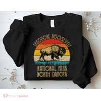 Theodore Roosevelt National Park North Dakota Buffalo Retro Sweatshirt thumb 2
