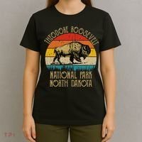 Theodore Roosevelt National Park North Dakota Buffalo Retro T-Shirt thumb 4
