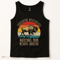 Theodore Roosevelt National Park North Dakota Buffalo Retro Tank Top thumb 2