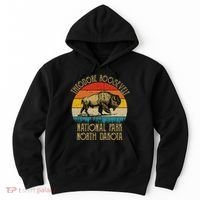 Theodore Roosevelt National Park North Dakota Buffalo Retro Hoodie thumb 0