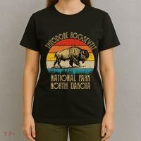 Theodore Roosevelt National Park North Dakota Buffalo Retro T-Shirt thumb 4
