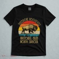 Theodore Roosevelt National Park North Dakota Buffalo Retro T-Shirt thumb 5